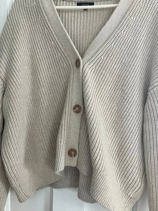 Quince Fisherman Cotton Boxy Cropped Cardigan - Picture 4 of 5